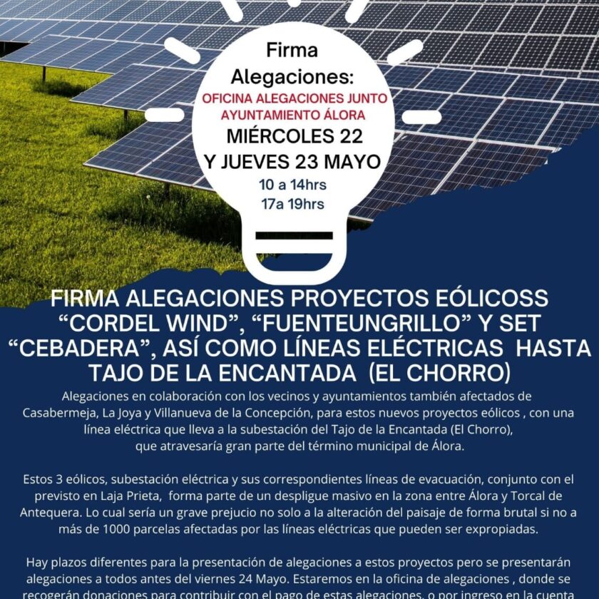 Renovables sí, pero así no.- Recogida de firmas